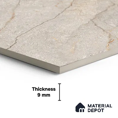 Floor & Wall Tile TL 07840 Rock Endless Renor Beige 4 ft x 2 ft Vitrified Carving Matte Finish - 9 mm | Suitable for Kitchen, Bathroom, Living Room & Bedroom | Random 6