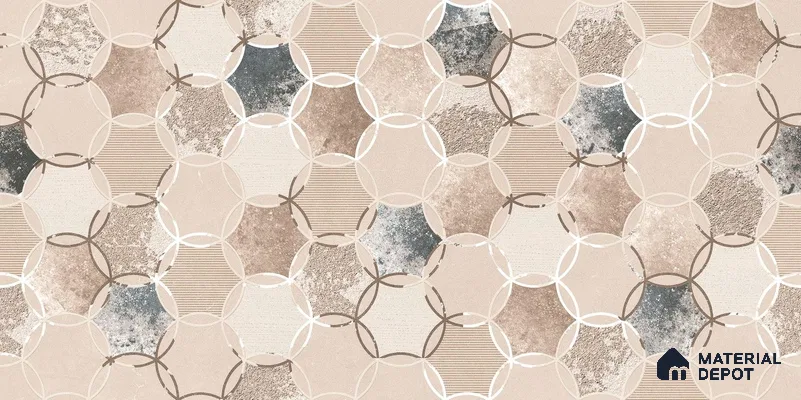 Wall Tile TL 07856 B Hexaleaf Harmony Decor 4 ft x 2 ft Vitrified Matte Finish - 9 mm| Random 2 | Suitable For Bathroom, Accent/Feature Wall, Dining Area
