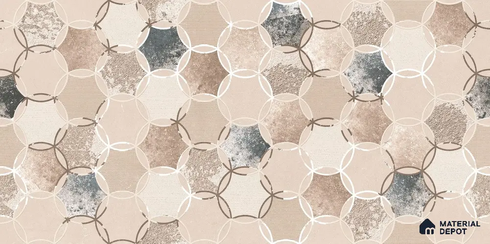 Highlighter Wall Tile TL 07856 B Hexaleaf Harmony Decor 4 ft x 2 ft Vitrified Matte Finish - 9 mm | Suitable for Kitchen, Bathroom, Living Room & Bedroom | Random 2