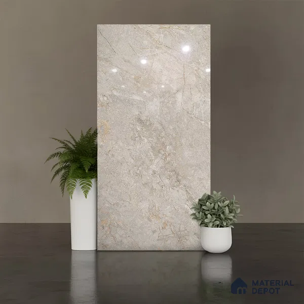Floor & Wall Tile TL 07839 C Endless Prisma Crema 4 ft x 2 ft Vitrified Glossy Finish - 9 mm | Suitable for Kitchen, Bathroom, Living Room & Bedroom | Random 6