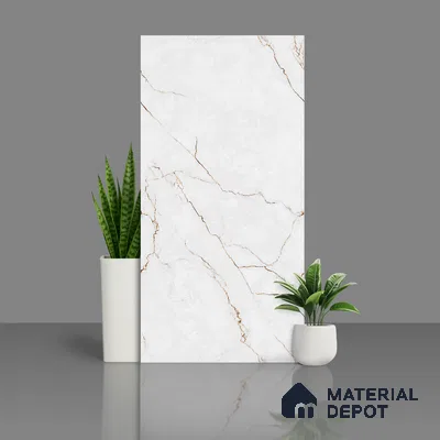 Floor & Wall Tile TL 07836 Infinite Fonix White 4 ft x 2 ft Vitrified Carving Matte Finish - 9 mm | Suitable for Kitchen, Bathroom, Living Room & Bedroom | Random 4