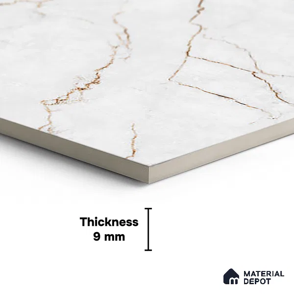 Floor & Wall Tile TL 07836 Infinite Fonix White 4 ft x 2 ft Vitrified Carving Matte Finish - 9 mm | Suitable for Kitchen, Bathroom, Living Room & Bedroom | Random 4
