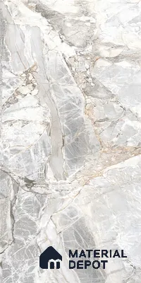 Grey Marble Floor & Wall Tile TL 07431 Prestige Royal Credal Smoke 4 ft x 2 ft Vitrified Matte Finish - 9 mm | Random 6 | Suitable for Living Room, Bedroom, Bathroom (Sample)