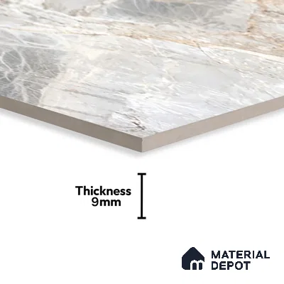 Grey Marble Floor & Wall Tile TL 07431 Prestige Royal Credal Smoke 4 ft x 2 ft Vitrified Matte Finish - 9 mm | Random 6 | Suitable for Living Room, Bedroom, Bathroom (Sample)