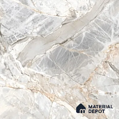 Grey Marble Floor & Wall Tile TL 07431 Prestige Royal Credal Smoke 4 ft x 2 ft Vitrified Matte Finish - 9 mm | Random 6 | Suitable for Living Room, Bedroom, Bathroom (Sample)