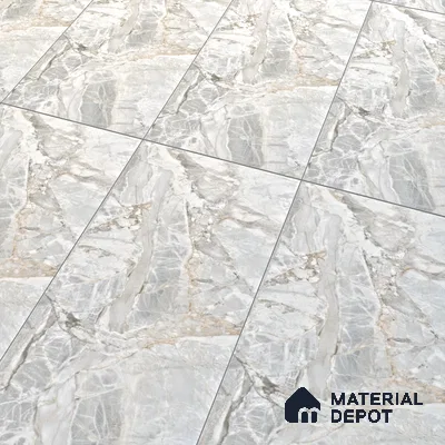 Grey Marble Floor & Wall Tile TL 07431 Prestige Royal Credal Smoke 4 ft x 2 ft Vitrified Matte Finish - 9 mm | Random 6 | Suitable for Living Room, Bedroom, Bathroom (Sample)