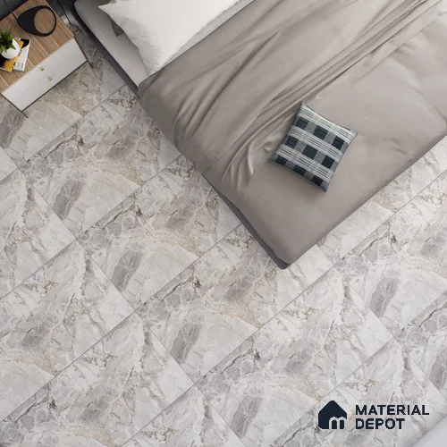Grey Marble Floor & Wall Tile TL 07431 Prestige Royal Credal Smoke 4 ft x 2 ft Vitrified Matte Finish - 9 mm | Random 6 | Suitable for Living Room, Bedroom, Bathroom