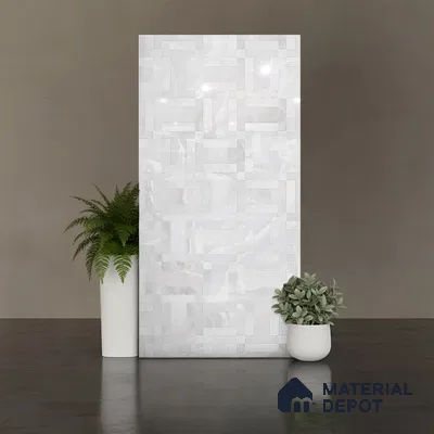 White Stone Floor & Wall Tile TL 08778 B  Royal Miami Onyx White Decor 4 ft x 2 ft Vitrified Glossy Finish - 9 mm | Random Design | Suitable for Living Room, Bedroom, Bathroom