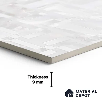 White Stone Floor & Wall Tile TL 08778 B  Royal Miami Onyx White Decor 4 ft x 2 ft Vitrified Glossy Finish - 9 mm | Random Design | Suitable for Living Room, Bedroom, Bathroom