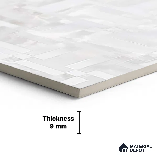 White Stone Floor & Wall Tile TL 08778 B  Royal Miami Onyx White Decor 4 ft x 2 ft Vitrified Glossy Finish - 9 mm | Random Design | Suitable for Living Room, Bedroom, Bathroom