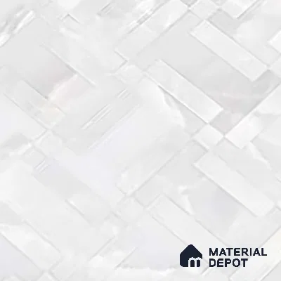 White Stone Floor & Wall Tile TL 08778 B  Royal Miami Onyx White Decor 4 ft x 2 ft Vitrified Glossy Finish - 9 mm | Random Design | Suitable for Living Room, Bedroom, Bathroom