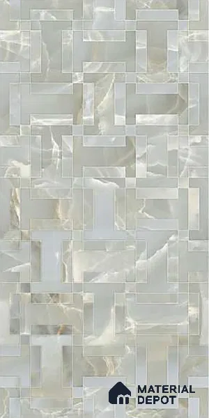 Green Stone Floor & Wall Tile TL 08778 D  Royal Miami Onyx Green Decor 4 ft x 2 ft Vitrified Glossy Finish - 9 mm | Random Design | Suitable for Living Room, Bedroom, Bathroom