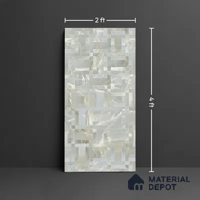 Green Stone Floor & Wall Tile TL 08778 D  Royal Miami Onyx Green Decor 4 ft x 2 ft Vitrified Glossy Finish - 9 mm | Random Design | Suitable for Living Room, Bedroom, Bathroom