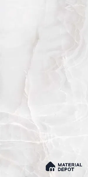 White Stone Floor & Wall Tile TL 08778 Royal Miami Onyx White 4 ft x 2 ft Vitrified Glossy Finish - 9 mm | Random 6 | Suitable for Living Room, Bedroom, Bathroom