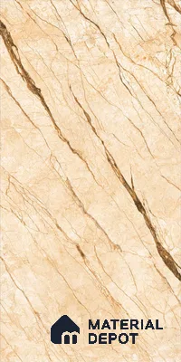 Marble Floor & Wall Tile TL 10566 Almond Beige 4 ft x 2 ft Glossy Finish Vitrified Tile - 9 mm | Suitable for Living Room, Bedroom & Bathroom