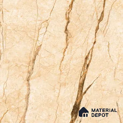 Marble Floor & Wall Tile TL 10566 Almond Beige 4 ft x 2 ft Glossy Finish Vitrified Tile - 9 mm | Suitable for Living Room, Bedroom & Bathroom