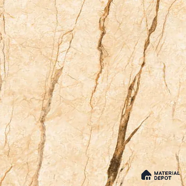 Marble Floor & Wall Tile TL 10566 Almond Beige 4 ft x 2 ft Glossy Finish Vitrified Tile - 9 mm | Suitable for Living Room, Bedroom & Bathroom