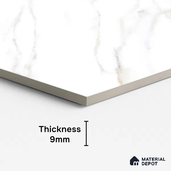 Marble Floor & Wall Tile TL 08442 Inspiro Blanco 4 ft x 2 ft Glossy Finish Vitrified Tile - 9 mm | Suitable for Living Room, Bedroom & Bathroom