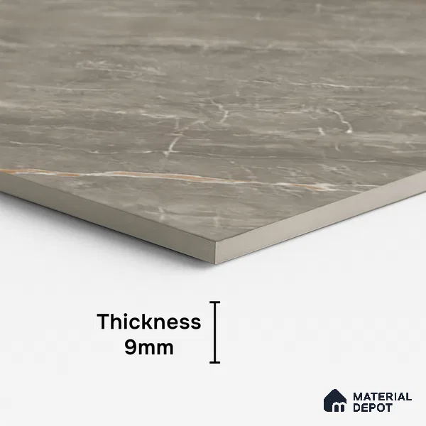 Marble Floor & Wall Tile TL 08441 Roneda Gris 4 ft x 2 ft Glossy Finish Vitrified Tile - 9 mm | Suitable for Living Room, Bedroom & Bathroom