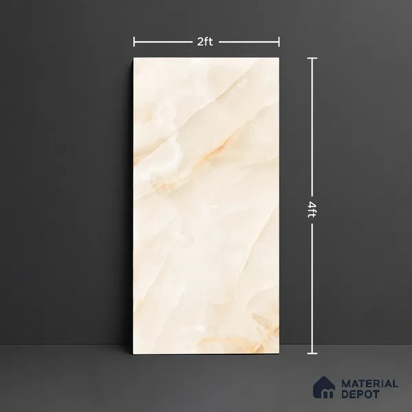Marble Floor & Wall Tile TL 08407 Visioner Shell 4 ft x 2 ft Glossy Finish Vitrified Tile - 9 mm | Suitable for Living Room, Bedroom & Bathroom