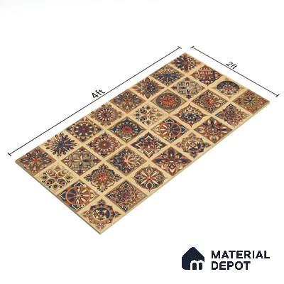 Moroccan Wall Tile TL 07485 Nebula Yellow Hexa Decor 4 ft x 2 ft Vitrified Matte Finish - 9 mm | Suitable for Living Room, Bedroom & Bathroom