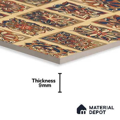 Moroccan Wall Tile TL 07485 Nebula Yellow Hexa Decor 4 ft x 2 ft Vitrified Matte Finish - 9 mm | Suitable for Living Room, Bedroom & Bathroom