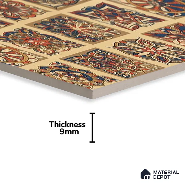 Moroccan Wall Tile TL 07485 Nebula Yellow Hexa Decor 4 ft x 2 ft Vitrified Matte Finish - 9 mm | Suitable for Living Room, Bedroom & Bathroom