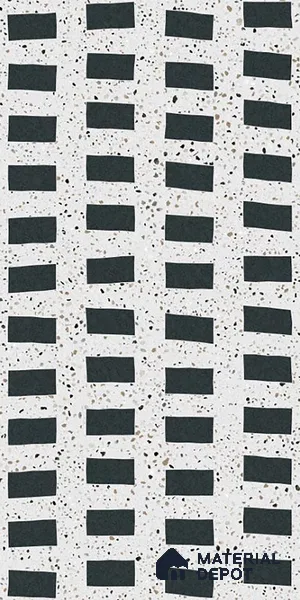 Highlighter Wall Tile TL 08782  Pearl Stone Black 4 ft x 2 ft Vitrified Carving Matte Finish - 9 mm | Suitable For Bathroom, Accent/Feature Wall, Dining Area