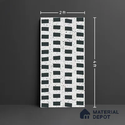 Highlighter Wall Tile TL 08782  Pearl Stone Black 4 ft x 2 ft Vitrified Carving Matte Finish - 9 mm | Suitable For Bathroom, Accent/Feature Wall, Dining Area
