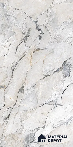 White Marble Floor & Wall Tile TL 07433 Prestige Royal Camouflage 4 ft x 2 ft Vitrified Matte Finish - 9 mm | Random 6 | Suitable for Living Room, Bedroom, Bathroom (Sample)