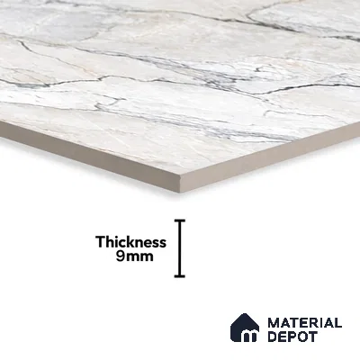 White Marble Floor & Wall Tile TL 07433 Prestige Royal Camouflage 4 ft x 2 ft Vitrified Matte Finish - 9 mm | Random 6 | Suitable for Living Room, Bedroom, Bathroom (Sample)