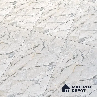 White Marble Floor & Wall Tile TL 07433 Prestige Royal Camouflage 4 ft x 2 ft Vitrified Matte Finish - 9 mm | Random 6 | Suitable for Living Room, Bedroom, Bathroom (Sample)