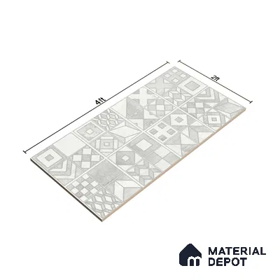 Highlighter Wall Tile TL 07492 Cross Decor Grey 4 ft x 2 ft Vitrified Matte Finish - 9 mm | Suitable for Living Room, Bedroom, Dining Area (Sample)