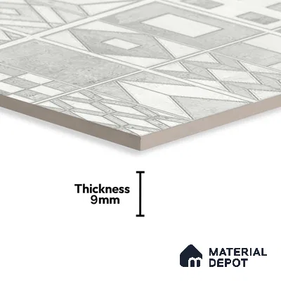 Highlighter Wall Tile TL 07492 Cross Decor Grey 4 ft x 2 ft Vitrified Matte Finish - 9 mm | Suitable for Living Room, Bedroom, Dining Area (Sample)