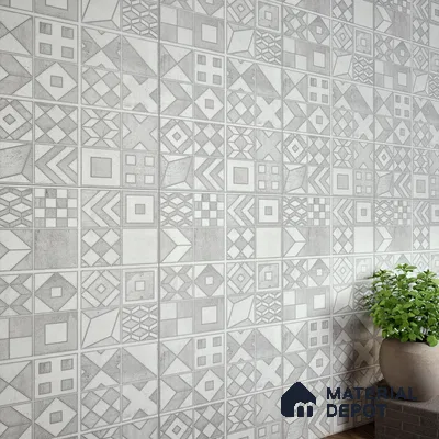 Highlighter Wall Tile TL 07492 Cross Decor Grey 4 ft x 2 ft Vitrified Matte Finish - 9 mm | Suitable for Living Room, Bedroom, Dining Area (Sample)