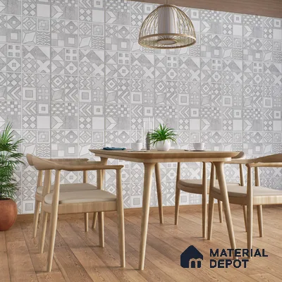 Highlighter Wall Tile TL 07492 Cross Decor Grey 4 ft x 2 ft Vitrified Matte Finish - 9 mm | Suitable for Living Room, Bedroom, Dining Area (Sample)