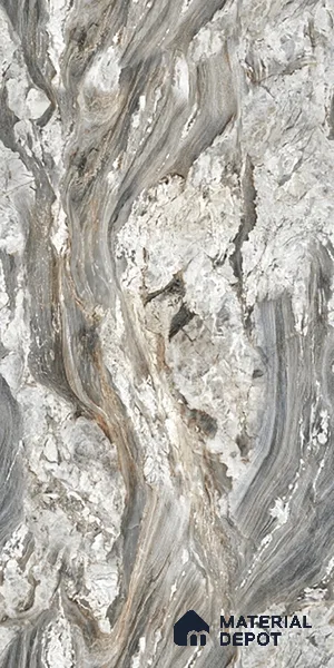 Black Marble Floor & Wall Tile TL 07430 Prestige Royal Fonix Natural 4 ft x 2 ft Vitrified Matte Finish - 9 mm | Random 4 | Suitable for Living Room, Bedroom, Bathroom (Sample)
