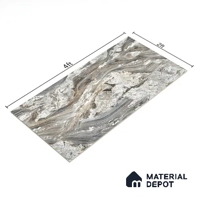 Black Marble Floor & Wall Tile TL 07430 Prestige Royal Fonix Natural 4 ft x 2 ft Vitrified Matte Finish - 9 mm | Random 4 | Suitable for Living Room, Bedroom, Bathroom (Sample)