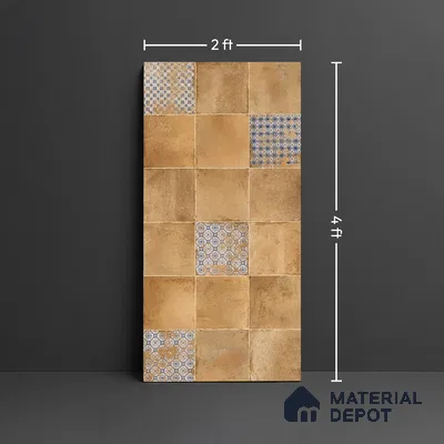 Brown Highlighter Wall Tile TL 08779  Carina Cotton Decor 4 ft x 2 ft Vitrified Carving Matte Finish - 9 mm | Suitable For Bathroom, Accent/Feature Wall, Dining Area