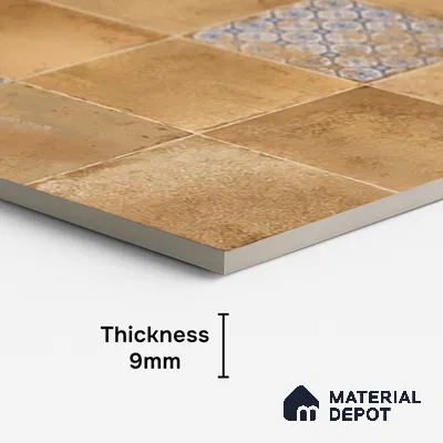 Brown Highlighter Wall Tile TL 08779  Carina Cotton Decor 4 ft x 2 ft Vitrified Carving Matte Finish - 9 mm | Suitable For Bathroom, Accent/Feature Wall, Dining Area