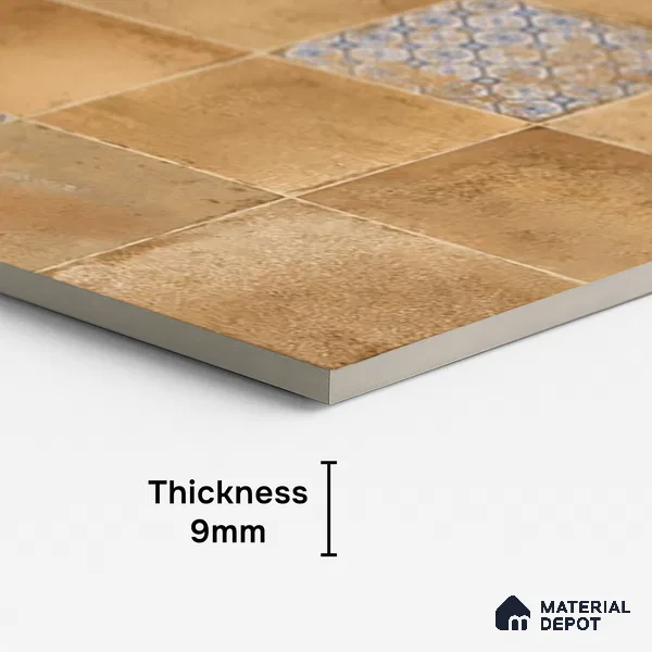 Brown Highlighter Wall Tile TL 08779  Carina Cotton Decor 4 ft x 2 ft Vitrified Carving Matte Finish - 9 mm | Suitable For Bathroom, Accent/Feature Wall, Dining Area