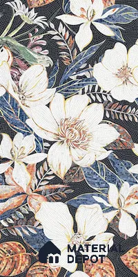 Floral Wall Tile TL 08783  Agate White 4 ft x 2 ft Vitrified Carving Matte Finish - 9 mm |  | Suitable for Living Room, Bedroom, Bathroom