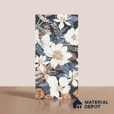 Floral Wall Tile TL 08783  Agate White 4 ft x 2 ft Vitrified Carving Matte Finish - 9 mm |  | Suitable for Living Room, Bedroom, Bathroom