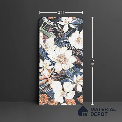 Floral Wall Tile TL 08783  Agate White 4 ft x 2 ft Vitrified Carving Matte Finish - 9 mm |  | Suitable for Living Room, Bedroom, Bathroom