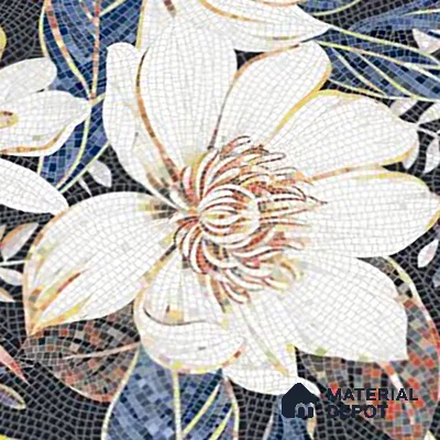 Floral Wall Tile TL 08783  Agate White 4 ft x 2 ft Vitrified Carving Matte Finish - 9 mm |  | Suitable for Living Room, Bedroom, Bathroom