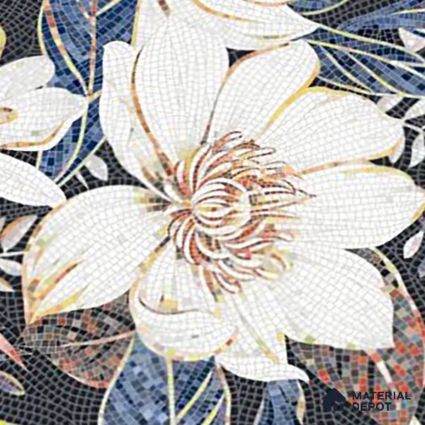 Floral Wall Tile TL 08783  Agate White 4 ft x 2 ft Vitrified Carving Matte Finish - 9 mm |  | Suitable for Living Room, Bedroom, Bathroom