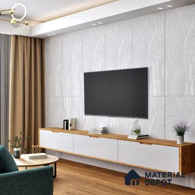Marble Wall & Floor TL 07429 B Prestige Royal Cliff Silver 4 ft x 2 ft Vitrified Matte Finish - 9 mm | Random 4 | Suitable for Living Room, Bedroom, Bathroom (Sample)
