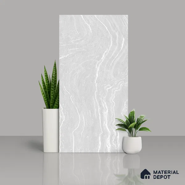 Marble Wall & Floor TL 07429 B Prestige Royal Cliff Silver 4 ft x 2 ft Vitrified Matte Finish - 9 mm | Random 4 | Suitable for Living Room, Bedroom, Bathroom (Sample)