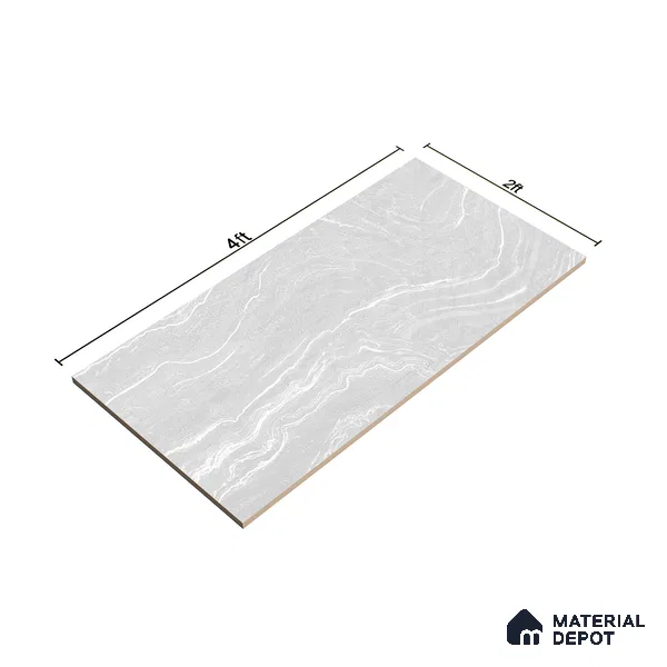 Marble Wall & Floor TL 07429 B Prestige Royal Cliff Silver 4 ft x 2 ft Vitrified Matte Finish - 9 mm | Random 4 | Suitable for Living Room, Bedroom, Bathroom (Sample)