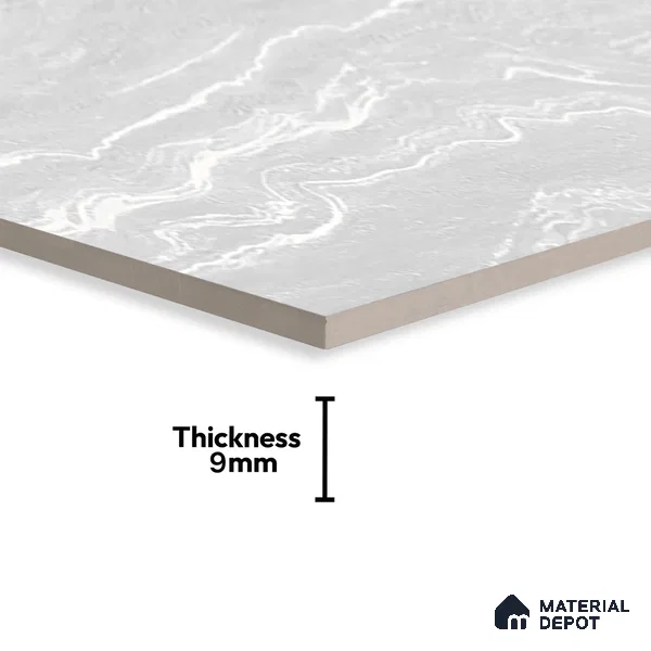 Marble Wall & Floor TL 07429 B Prestige Royal Cliff Silver 4 ft x 2 ft Vitrified Matte Finish - 9 mm | Random 4 | Suitable for Living Room, Bedroom, Bathroom (Sample)